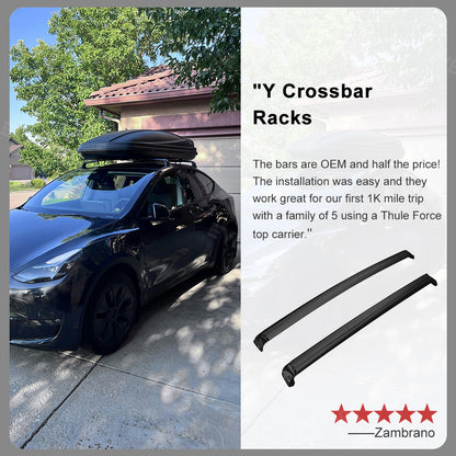 Tesla Model 3 Y Crossbar Roof Rack Lockable Cargo Carrier 2PCS