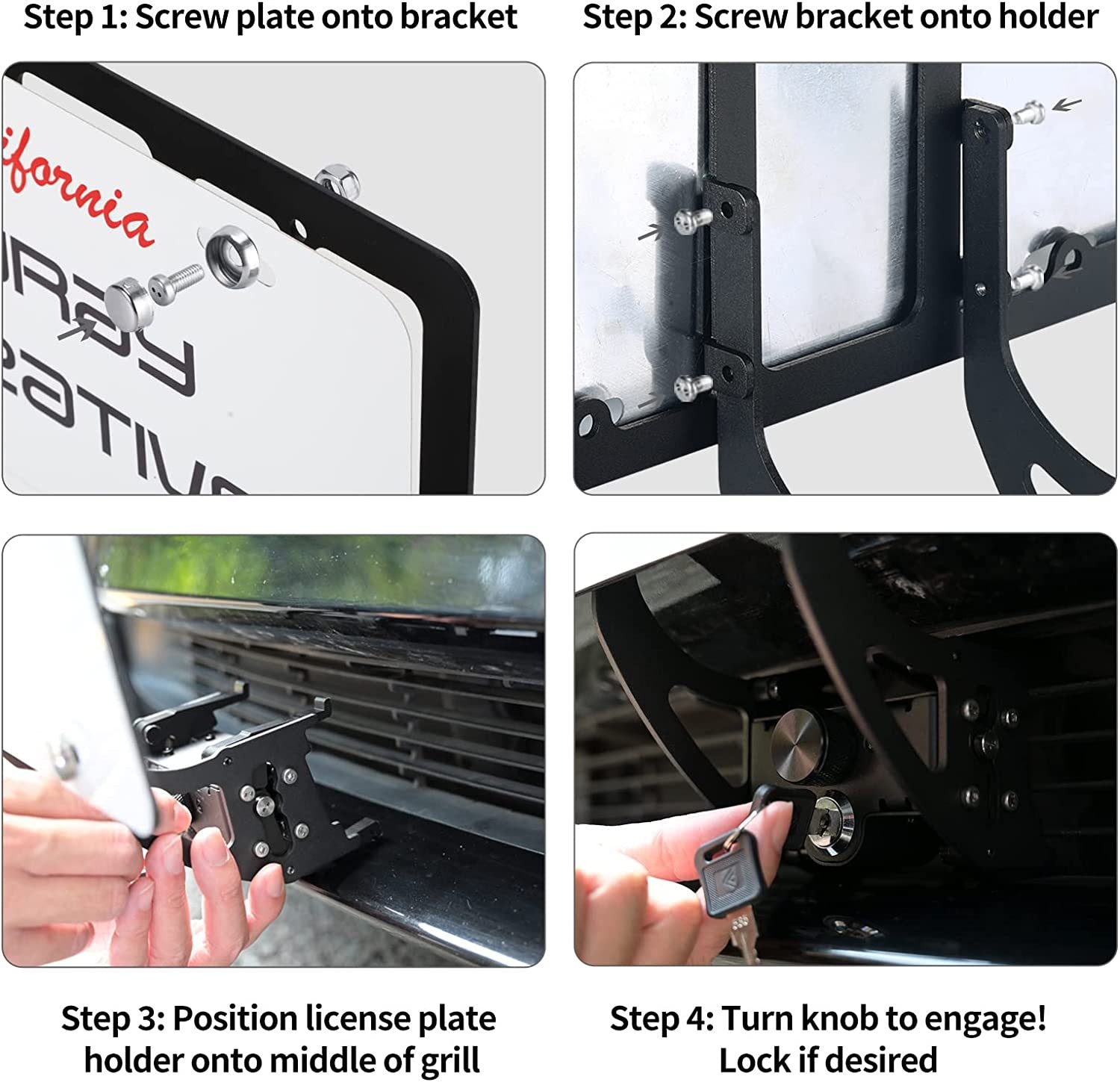 Tesla License Plate Frame Model 3 Y Aluminum Alloy Front License Plate Covers No Drill Matte