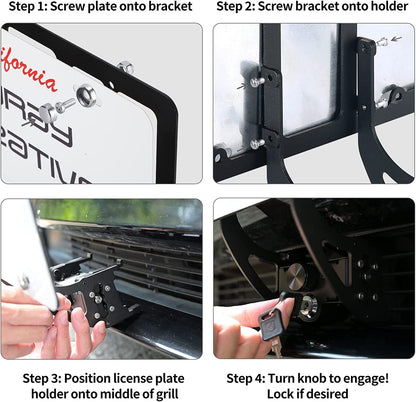 No Drill Tesla License Plate Holder Frame Model 3 Y Aluminum Alloy Front License Plate Covers Matte