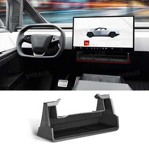 Tesla Cybertruck Under Screen Organizer Storage Box Under Center Display Hidden Shelf Tray With Silicone Pad