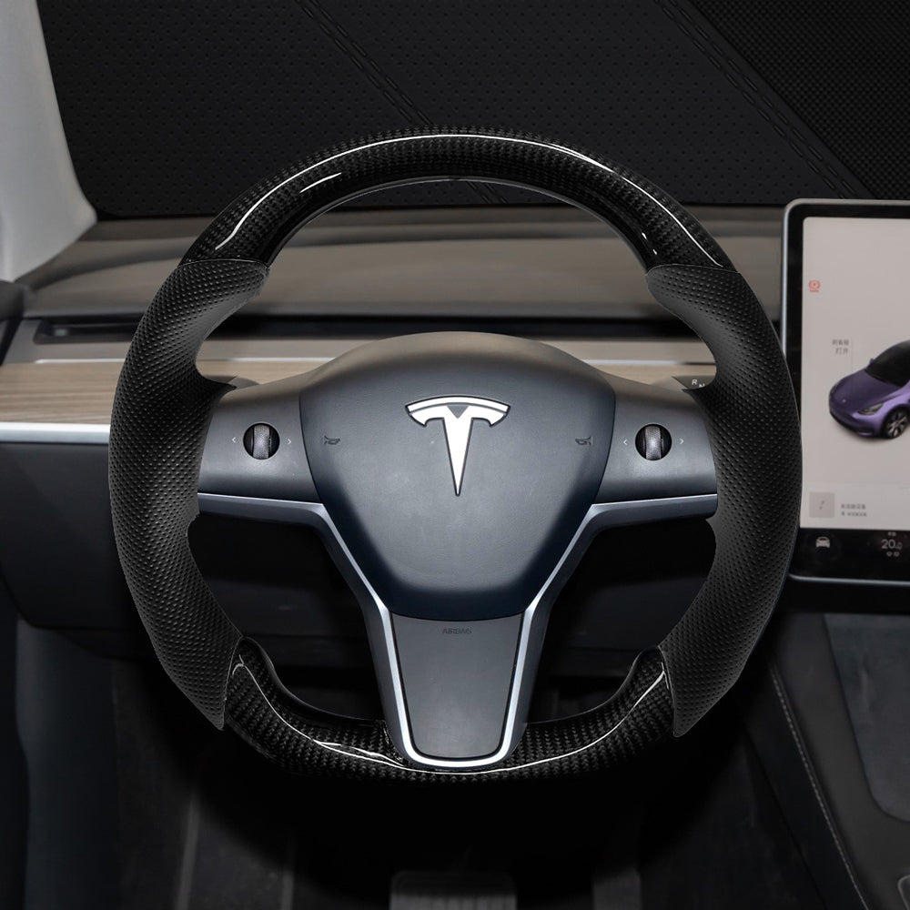 EVBASE Volante in Fibra di Carbonio Personalizzato Modello 3 Y Tesla Accessrioes