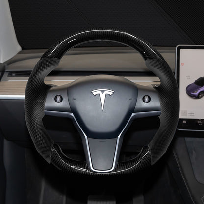 EVBASE Customized Tesla Carbon Fiber Steering Wheel Model 3 Y Tesla Accessrioes