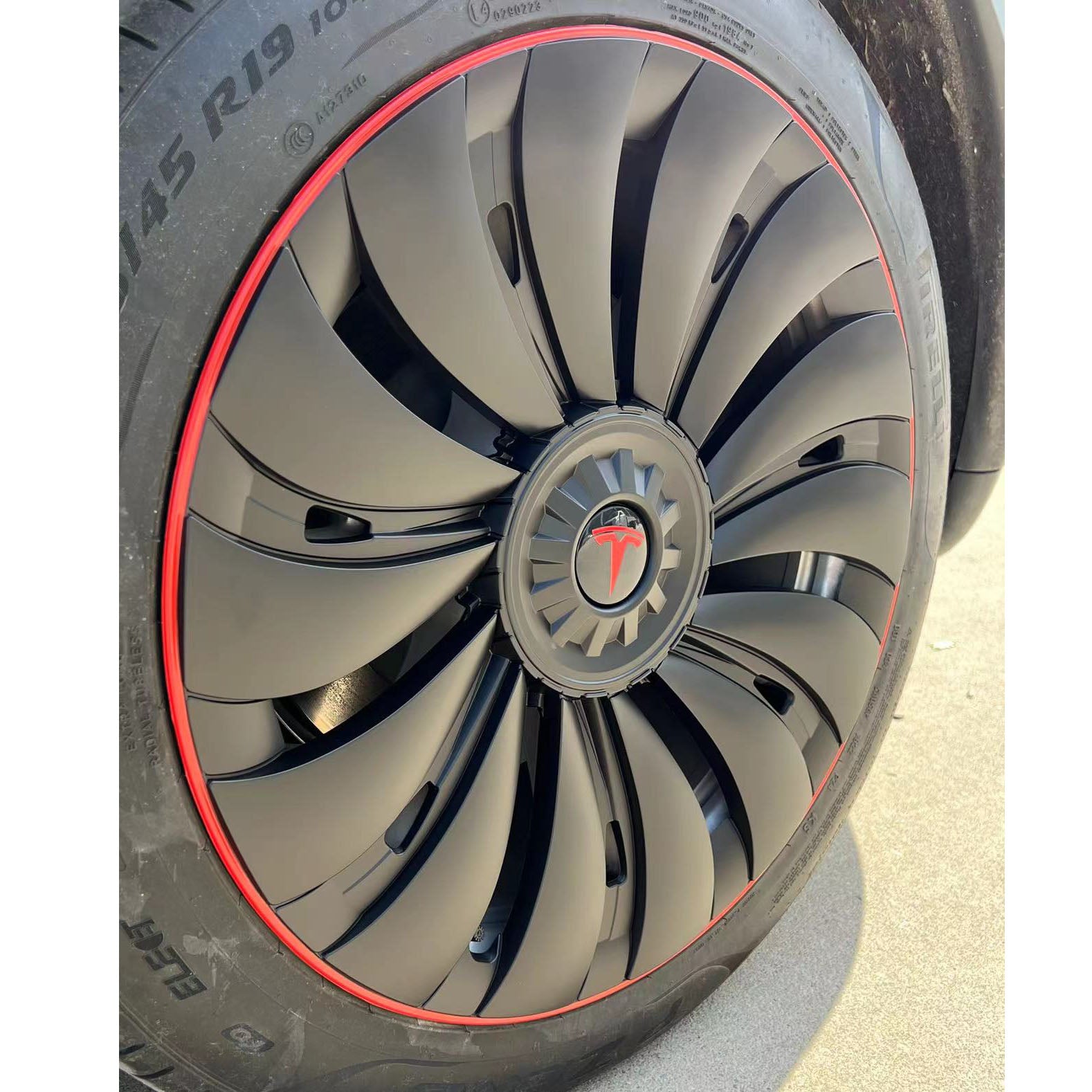 Tesla Redline Wheel Caps Model Y Überturbine Wheel Covers 19 inch Matte 4PCS for Gemini Wheels