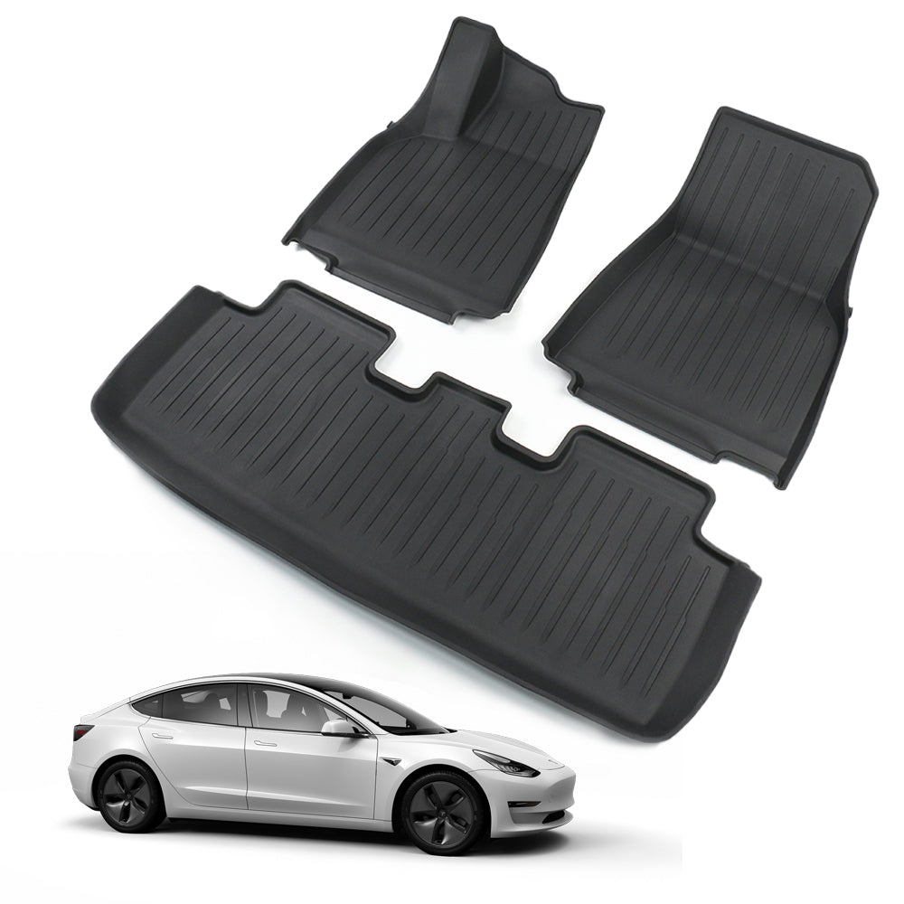 Tesla Model Y Premium Interior Floor Mats 3 Piece Set – E-Mobility