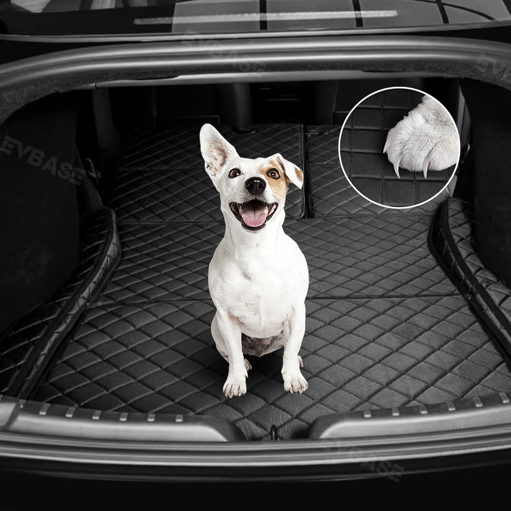 EVBASE Tesla Model 3/Y/3 Highland Trunk Mat Rear Cargo Liner Oxford Cloth Waterproof Pet Mat Floor Protector