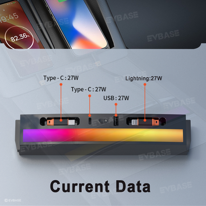 Tesla Model Y Juniper USB HUB Center Console Adapter Docking Station With Ambient Light