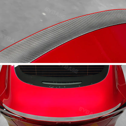 EVBASE Real Carbon Fiber Spoiler Wing Weatherproof for Tesla Model 3/Y Redline Spoiler