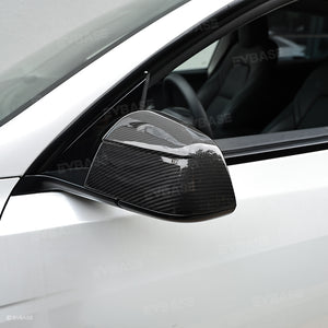 Tesla Model Y Side Mirror Covers Real Carbon Fiber Trim Overlays Protective Cover Rearview Caps Inspired By Model Y Juniper