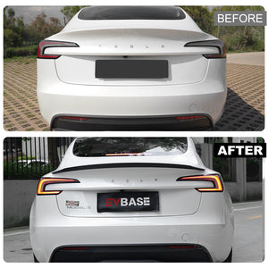 Tesla Model 3 Highland Spoiler Wing Real Carbon Fiber OEM Performance Style Rear Trunk Lid Splitter EVBASE