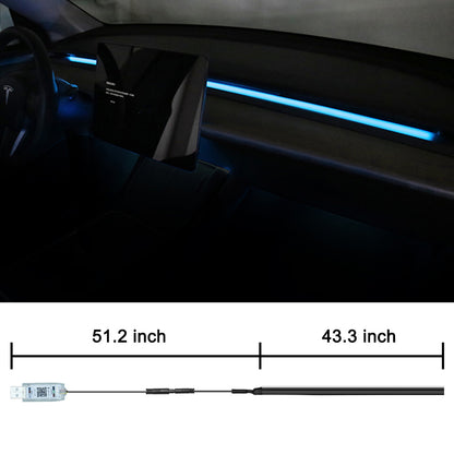 EVBASE Model 3 Y Dashboard Streamer Luz ambiental