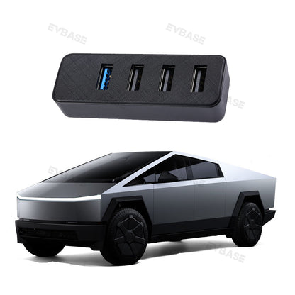 Tesla Cybertruck Glove Box USB Hub 4-in-1 Docking Station for Dash Cam Flash Drive Gamepad Music Data Transfer