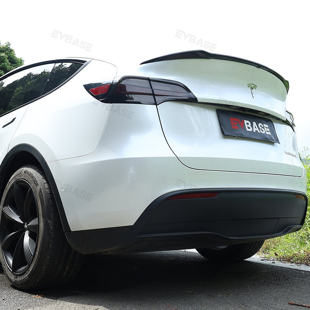 EVBASE Tesla Model Y Spoiler Real Carbon fiber Rear Trunk Lid Big Sport Spoiler Wing Glossy