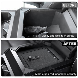 Tesla Cybertruck Center Console Safe Lockbox Storage Box Anti-Theft Safe Vault Armrest Organizer