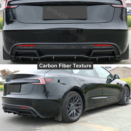 Tesla Model 3 Highland Rear Bumper Lip Wing Spoiler Diffuser ABS Sport Body Kit