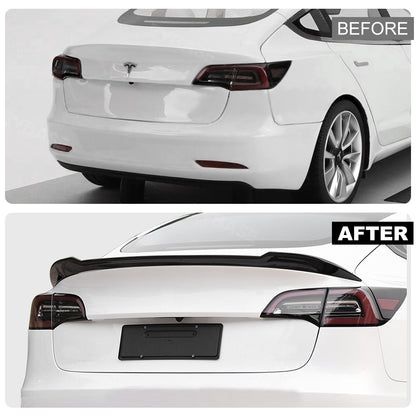 Tesla Model 3 Sport Spoiler Wing ABS Rear Trunk Lid Splitter EVBASE