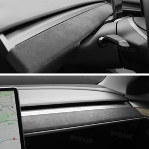 Tesla Model 3/Y Alcantara Dashboard Cover Interior Trim Dash Replacement Center Console Panel Strip