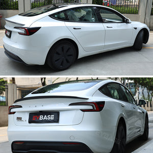 Tesla Model 3 Highland Spoiler Wing Real Carbon Fiber OEM Performance Style Rear Trunk Lid Splitter EVBASE