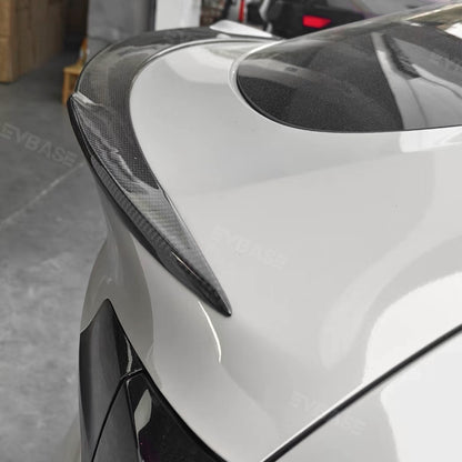 EVBASE Tesla Model Y Spoiler Real Carbon fiber Rear Trunk Lid Big Sport Spoiler Wing Glossy