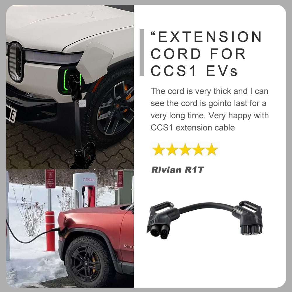 EVBASE CCS1 EV Extension Cord for Non-Tesla EVs Charging on Tesla "Magic Dock" Superchargers