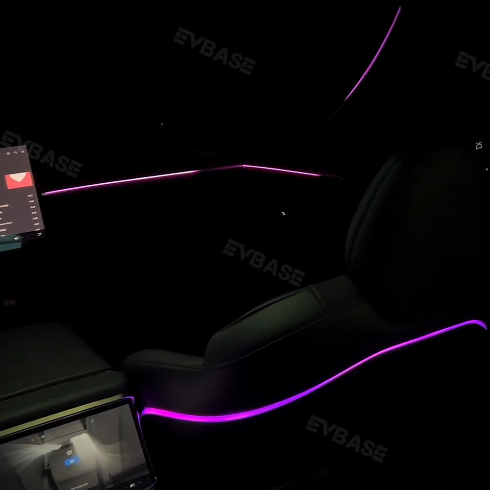 Tesla Model 3 Y Interior Ambient Light Under Screen Dashboard Light Mu -  EVBASE-Premium EV&Tesla Accessories