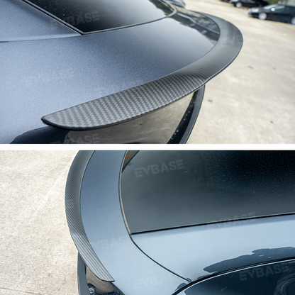 Tesla Model Y Juniper Spoiler Real Carbon Fiber Wing Rear Trunk Lid With Performance Style