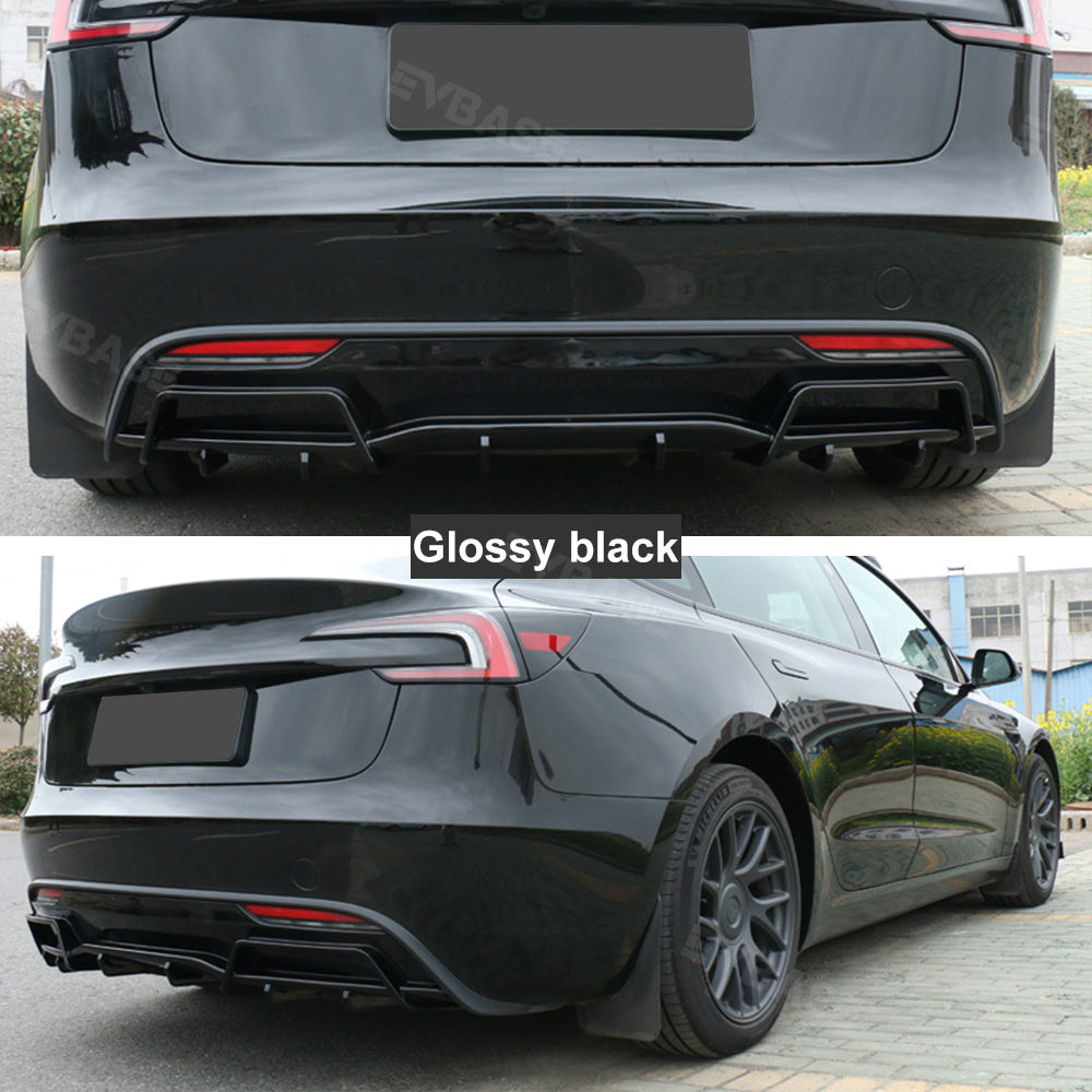 Tesla Model 3 Highland Rear Bumper Lip Wing Spoiler Diffuser ABS Sport Body Kit