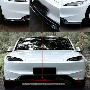Tesla Model 3 Highland Body Kit ABS Bumper Lip Diffuser Splitter Corners Front Bumper Rear Spoiler Wing