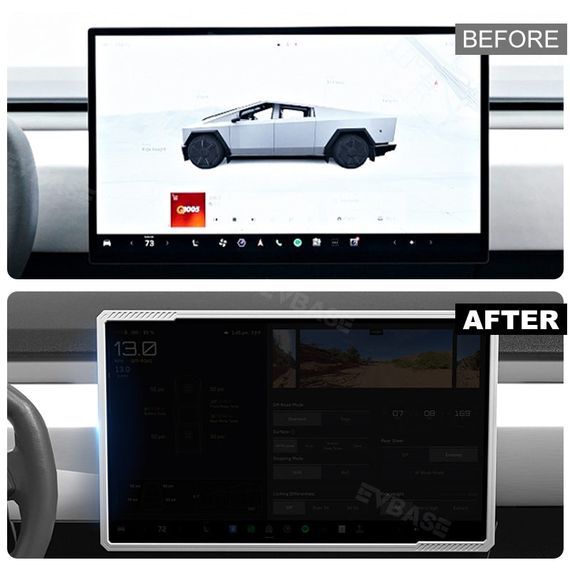 Tesla Cybertruck Center Console Screen Protection Cover Silicone Overlay Display Back Protector Cap