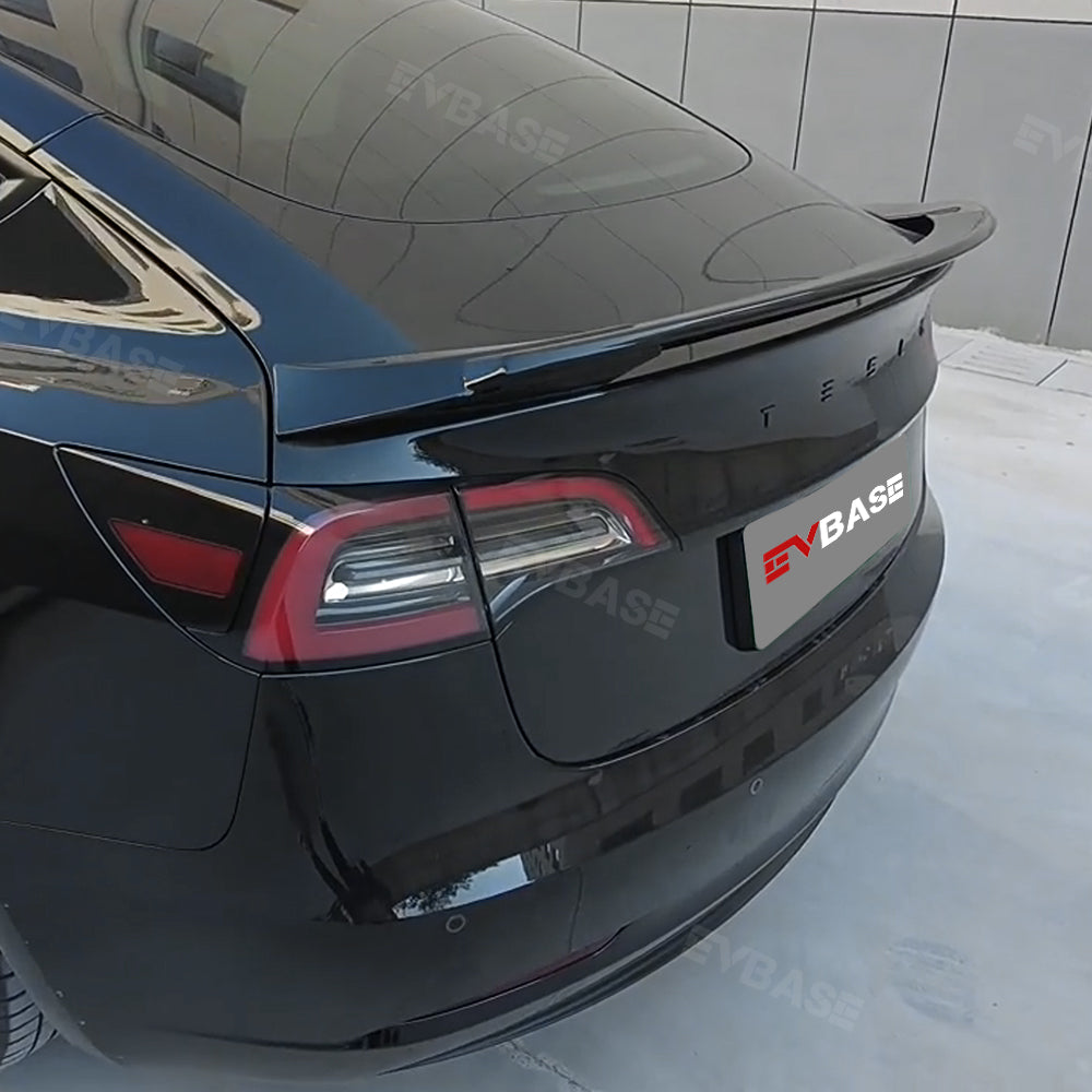 EVBASE Tesla Model 3 Spoiler Wing ABS Plastic Performance Spoiler Trunk Lid Rear Lip