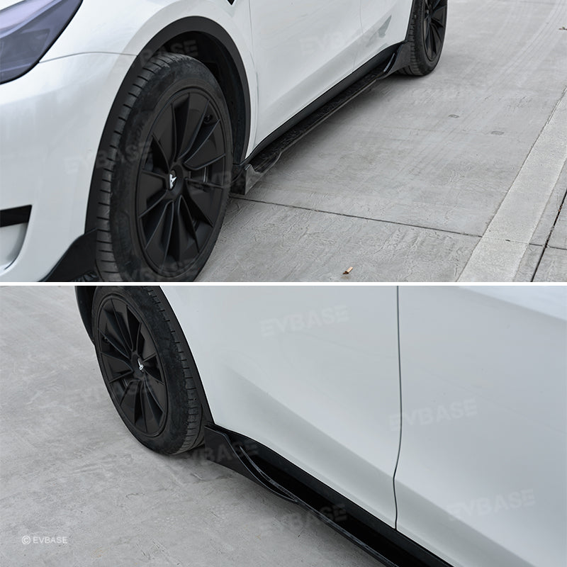 Tesla Model Y 3 Side Skirts Splitter Lip ABS Body Kit Extensions Diffuser Panel Pair F Style