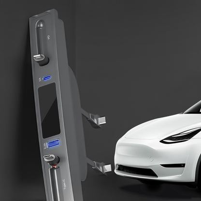 2023 Nuevo Tesla Model 3 Y Consola central USB C Multipuerto HUB Adaptador con cable de datos retráctil