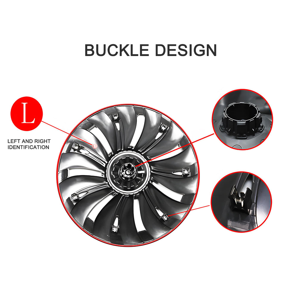 Tesla Redline Wheel Caps Model Y Überturbine Wheel Covers 19 inch Matte 4PCS for Gemini Wheels