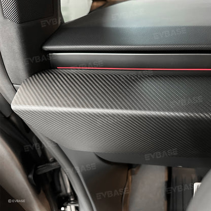 EVBASE Tesla Cybertruck Dashboard Cover Real Carbon Fiber Trim Panel Protection Center Console