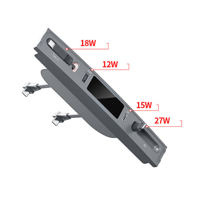 Tesla Model 3 Y Center Console USB C Multiport HUB Adapter With Retractable Data Cable|EVBASE