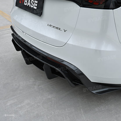 Tesla Model Y Rear Bumper Lip Wing Diffuser Replacement Splitter Spoiler ABS Body Kit Black Warrior Style