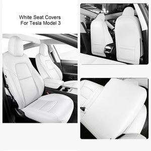 Tesla Model Y 3 Custom Seat Covers Cushion Breathable NAPPA Litchi Vegan Leather