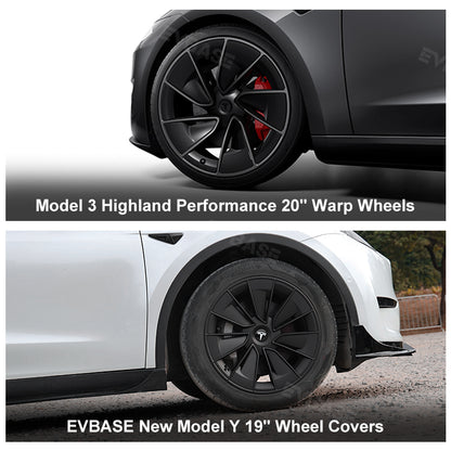 Tesla Model Y 19" Gemini Wheel Covers Hubcaps Inspired By Model 3 Performance Wheel Caps Rim Protector 4PCS