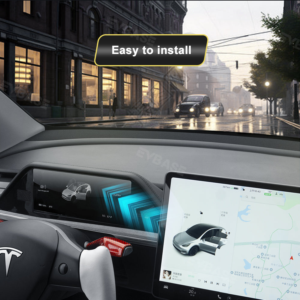 EVBASE Tesla Model 3/Y 8.9 Inch Dashboard Screen Inspired By Model X Head Up Display Instrument Cluster