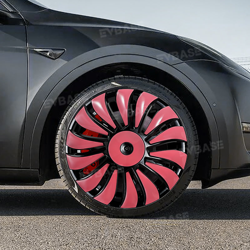 Model Y Überturbine Wheels Covers 19inch Carbon Fiber Texture for Tesla Gemini Wheels Exterior Accessories