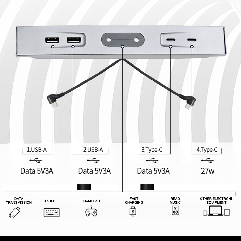 Tesla Model 3 Y USB Hub Charger Multi Port 100% Fit Center Console Adapter