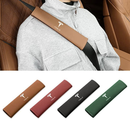 Tesla Seat Belt Cover Alcantara Suede Shoulder Pad for Model 3 Y X S Interior Accessories EVBASE