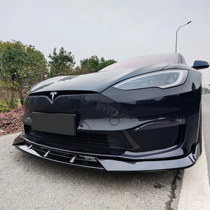 Tesla Model S Front Bumper Lip ABS Splitter Performance Spoiler Racing Style