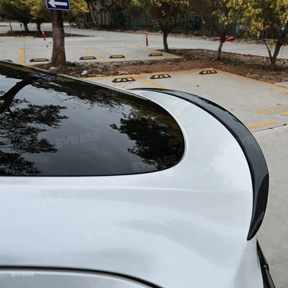 Tesla Model Y Spoiler Wing Dry Real Carbon Fiber OEM Style Inspired By Model 3 Performance Rear Splitter