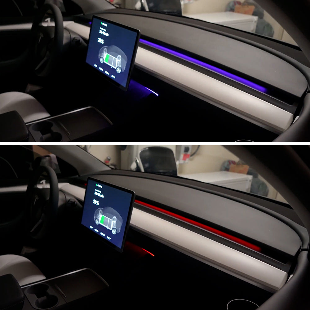 Model 3 Y Dashboard Streamer Ambient Light by Glove Box Power Ambient Light Upgrade Tesla