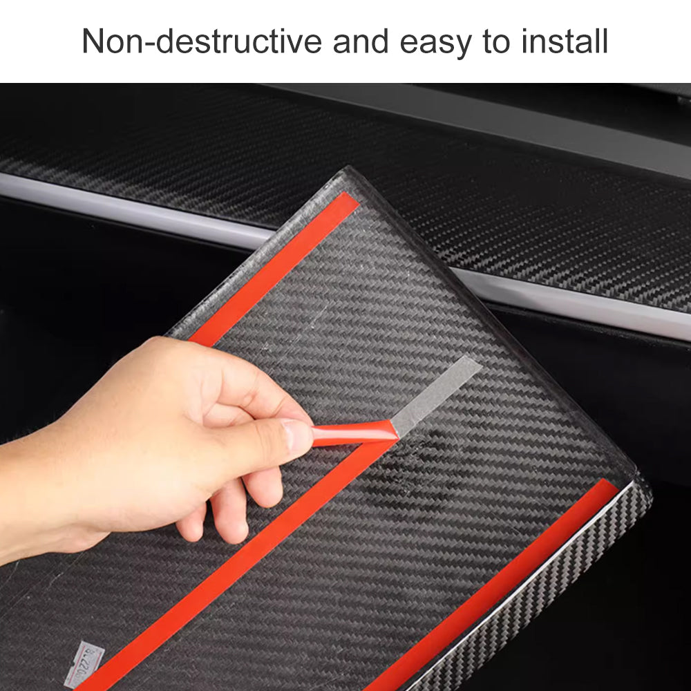 Tesla Model 3 Highland Glove Box Cover Real Carbon Fiber Decorative Patch Panel EVBASE