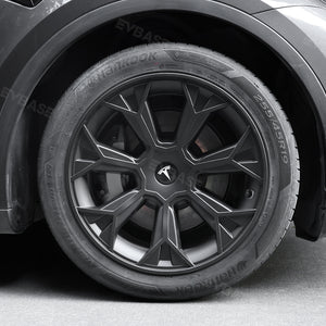 EVBASE Tesla Model Y Wheel Covers With Thunder Style 19 inch Hub Caps 4pcs Inspired by Cybertruck Model Y 2020-2024 Year