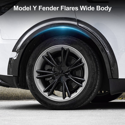 Tesla Model Y Fender Flares Wide Body Wheel Arches Extensions Edge Trim Protector With Radar Cutout