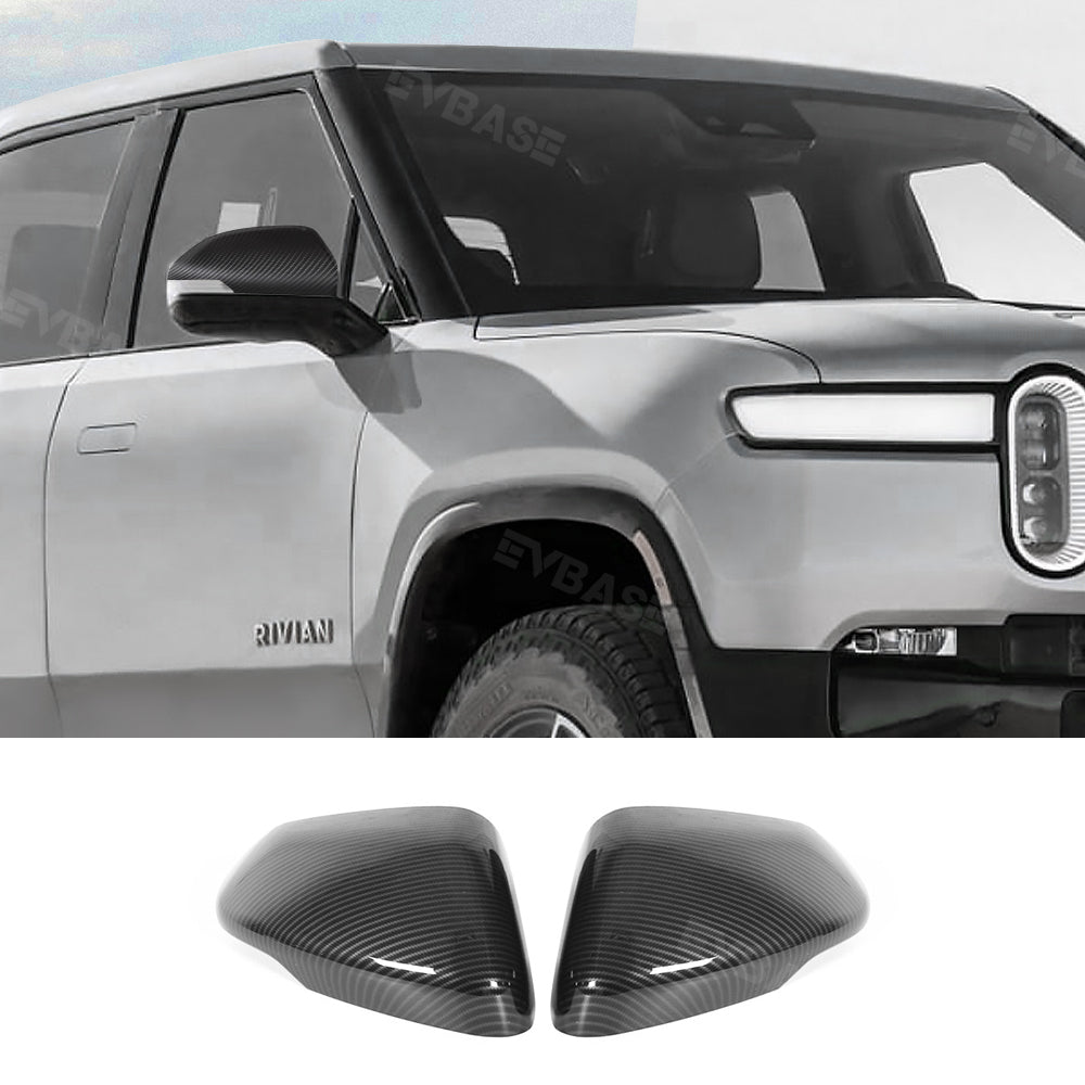 Rivian R1S Door Side Mirror Covers ABS Glossy Black Trim Protective Cover Rearview Mirror Caps