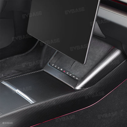 Model 3 Highland Real Carbon Fiber Center Console Sticker Protector Tesla Interior Accessories EVBASE