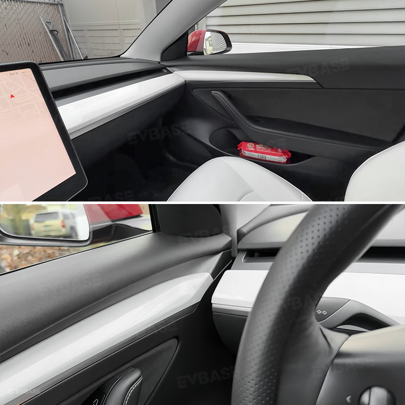 Tesla Model Y 3 All-White Interior Decoration Kit Center Console Dashboard Armrest Cover